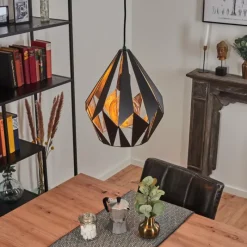 Luminaires Orientaux-hofstein Suspension Marang Noir, Argenté, 1 lumière