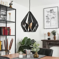 Luminaires Orientaux-hofstein Suspension Marang Noir, Argenté, 1 lumière