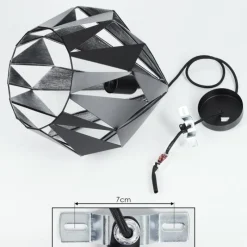 Luminaires Orientaux-hofstein Suspension Marang Noir, Argenté, 1 lumière