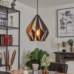 Luminaires Orientaux-hofstein Suspension Marang Noir, Argenté, 1 lumière