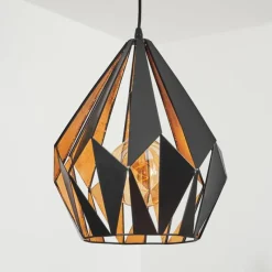 Luminaires Orientaux-hofstein Suspension Marang Noir, Argenté, 1 lumière