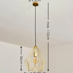 Luminaires Orientaux-hofstein Suspension Marang Or, 1 lumière