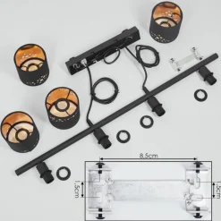 Lampes En Tissu-hofstein Suspension Marbach Noir, 4 lumières