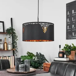 Lampes En Tissu-hofstein Suspension Marbach Noir, 1 lumière