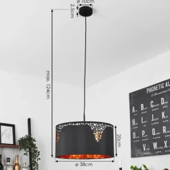 Lampes En Tissu-hofstein Suspension Marbach Noir, 1 lumière