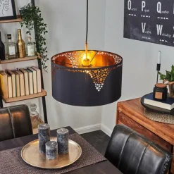 Lampes En Tissu-hofstein Suspension Marbach Noir, 1 lumière