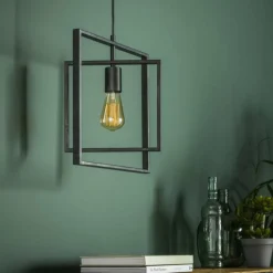 Lampes Vintages & Rétros-hofstein Suspension Marcon Gris, 1 lumière