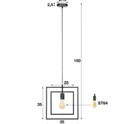 Lampes Vintages & Rétros-hofstein Suspension Marcon Gris, 1 lumière