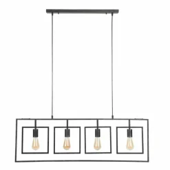 Lampes Vintages & Rétros-hofstein Suspension Marcon  Gris, 4 lumières