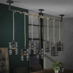 Lampes Industrielles-hofstein Suspension MARGETTE Noir, 7 lumières