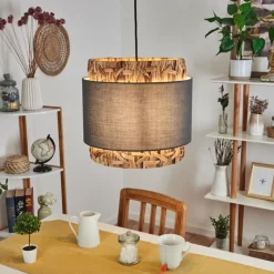 Lampes En Tissu-hofstein Suspension Marieux beige, Gris, Écru, 1 lumière
