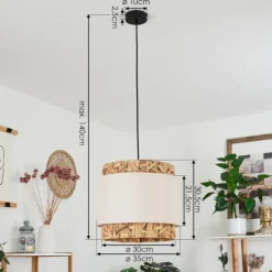 Lampes En Tissu-hofstein Suspension Marieux Écru, Blanc, 1 lumière