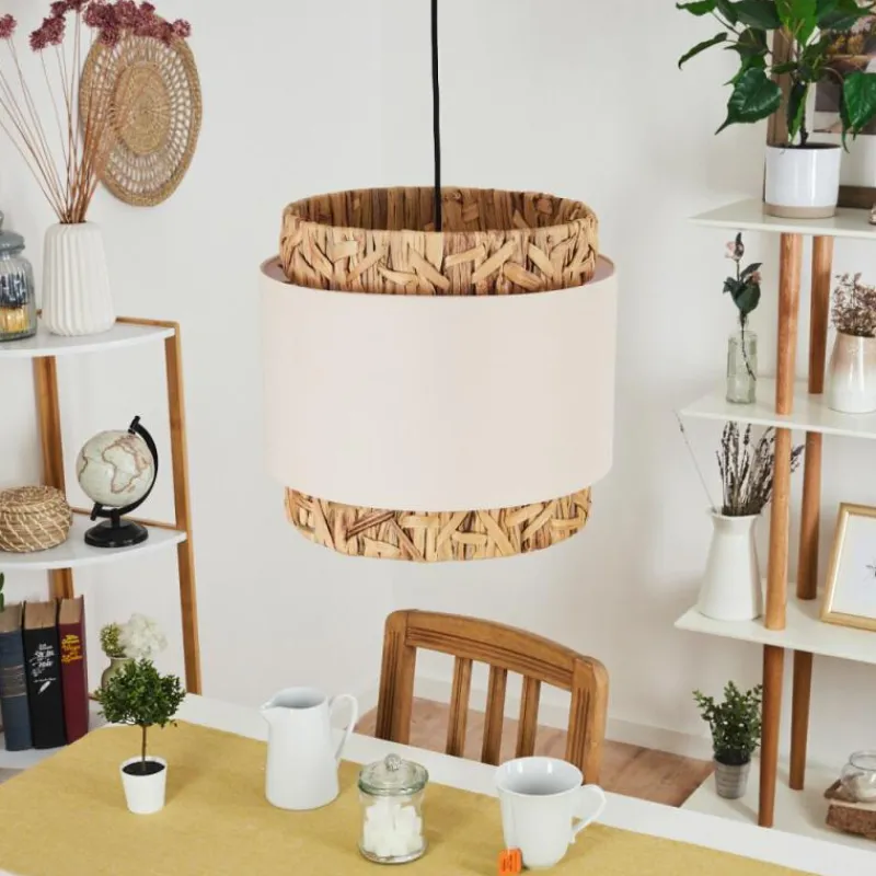 Lampes En Tissu-hofstein Suspension Marieux Écru, Blanc, 1 lumière