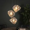 hofstein Suspension Marore Argenté, 3 lumières