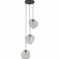 hofstein Suspension Marore Argenté, 3 lumières
