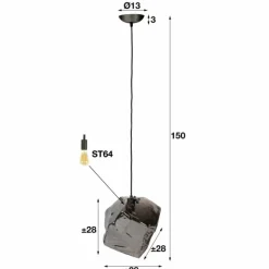 hofstein Suspension Marore Argenté, 1 lumière