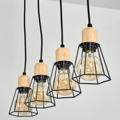 Lampes Vintages & Rétros-hofstein Suspension Marwayne Noir, 4 lumières