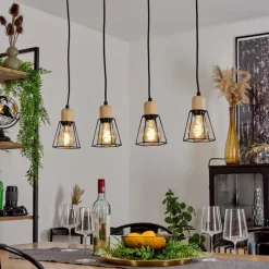 Lampes Vintages & Rétros-hofstein Suspension Marwayne Noir, 4 lumières