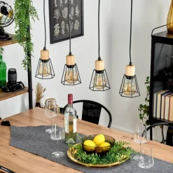 Lampes Vintages & Rétros-hofstein Suspension Marwayne Noir, 4 lumières