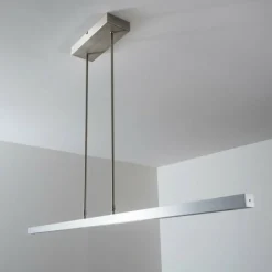 hofstein Suspension Masterlight Real LED Aluminium, Nickel mat, 1 lumière* Éclairage Led