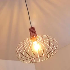Lampes Vintages & Rétros-hofstein Suspension Mattmar Gris, Rose, 1 lumière