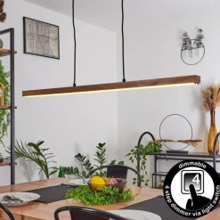 Lampes En Bois-hofstein Suspension Maumela LED Noir, 1 lumière