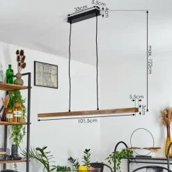 Lampes En Bois-hofstein Suspension Maumela LED Noir, 1 lumière
