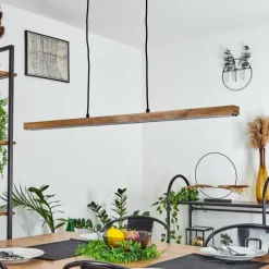 Lampes En Bois-hofstein Suspension Maumela LED Noir, 1 lumière