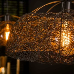 Lampes Vintages & Rétros-hofstein Suspension Maze Anthracite, 2 lumières