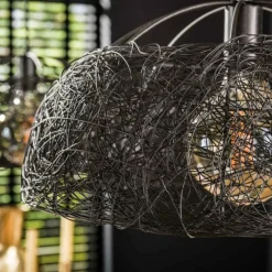 Lampes Vintages & Rétros-hofstein Suspension Maze Anthracite, 2 lumières