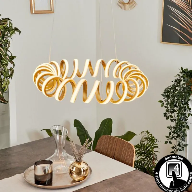 Lampes Dorées-hofstein Suspension Maziwa LED Or, 1 lumière