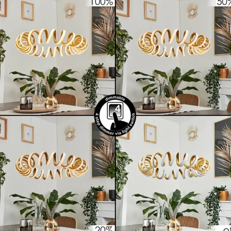 Lampes Dorées-hofstein Suspension Maziwa LED Or, 1 lumière