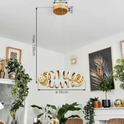 Lampes Dorées-hofstein Suspension Maziwa LED Or, 1 lumière