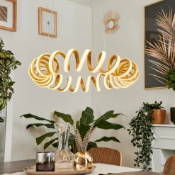 Lampes Dorées-hofstein Suspension Maziwa LED Or, 1 lumière