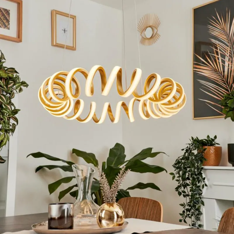 Lampes Dorées-hofstein Suspension Maziwa LED Or, 1 lumière