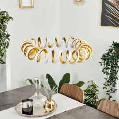 Lampes Dorées-hofstein Suspension Maziwa LED Or, 1 lumière