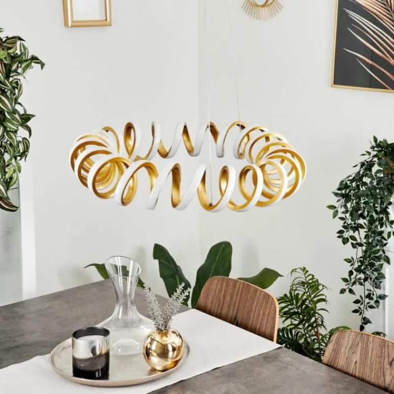 Lampes Dorées-hofstein Suspension Maziwa LED Or, 1 lumière