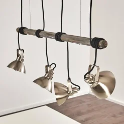 hofstein Suspension Medolden Brun, Nickel mat, 4 lumières