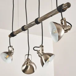 hofstein Suspension Medolden Brun, Nickel mat, 4 lumières