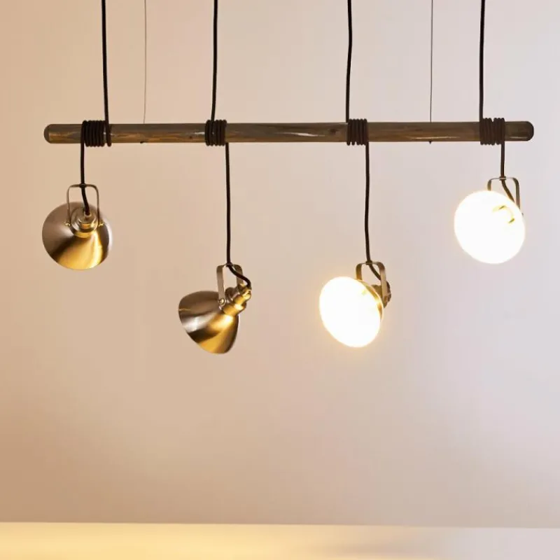 hofstein Suspension Medolden Brun, Nickel mat, 4 lumières