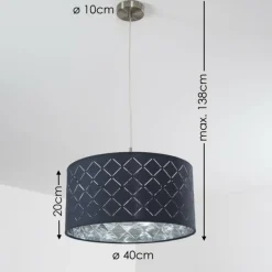 Lampes En Tissu-hofstein Suspension Meldal Nickel mat, 1 lumière