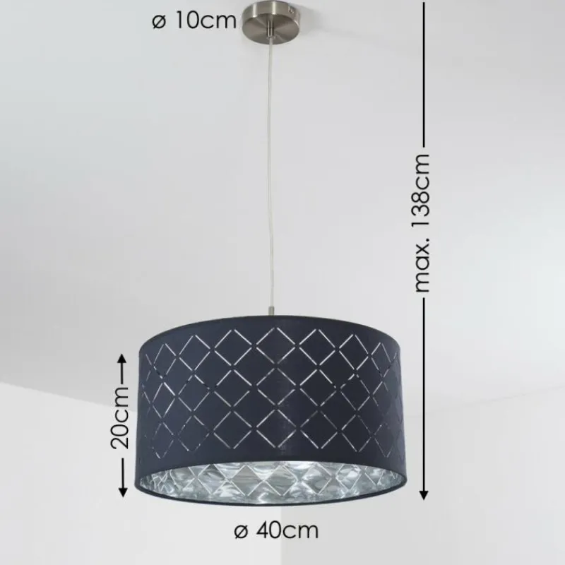 Lampes En Tissu-hofstein Suspension Meldal Nickel mat, 1 lumière