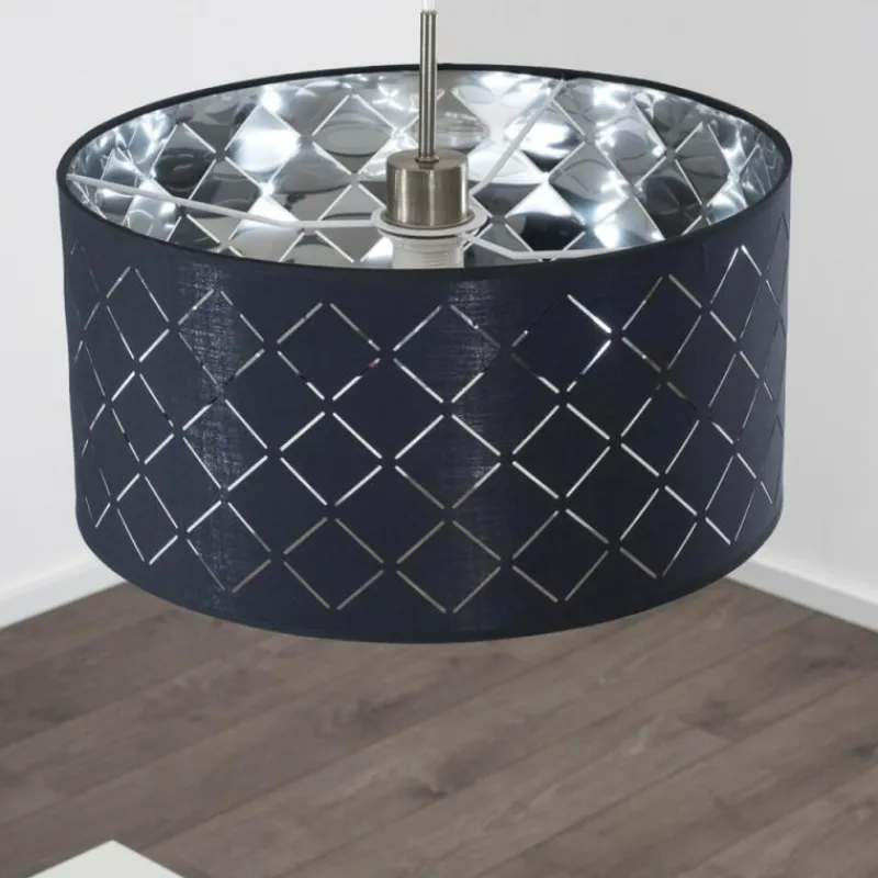 Lampes En Tissu-hofstein Suspension Meldal Nickel mat, 1 lumière