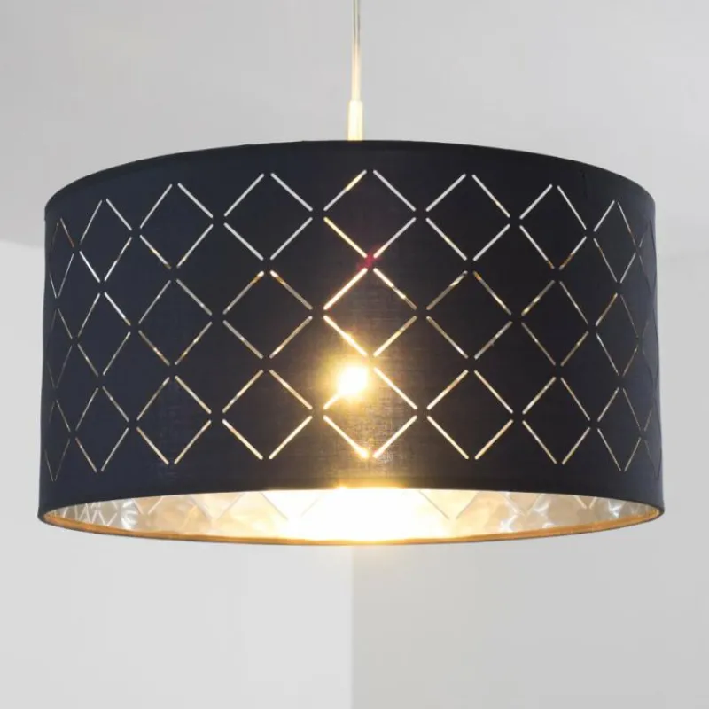 Lampes En Tissu-hofstein Suspension Meldal Nickel mat, 1 lumière