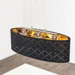 Lampes En Tissu-hofstein Suspension Meldal Nickel mat, 3 lumières