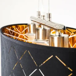 Lampes En Tissu-hofstein Suspension Meldal Nickel mat, 3 lumières