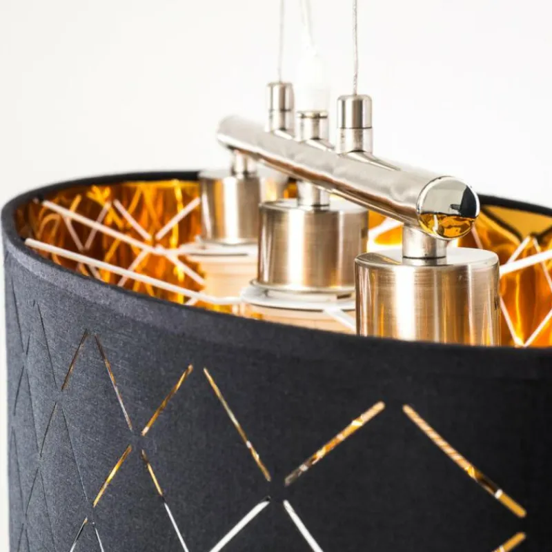 Lampes En Tissu-hofstein Suspension Meldal Nickel mat, 3 lumières