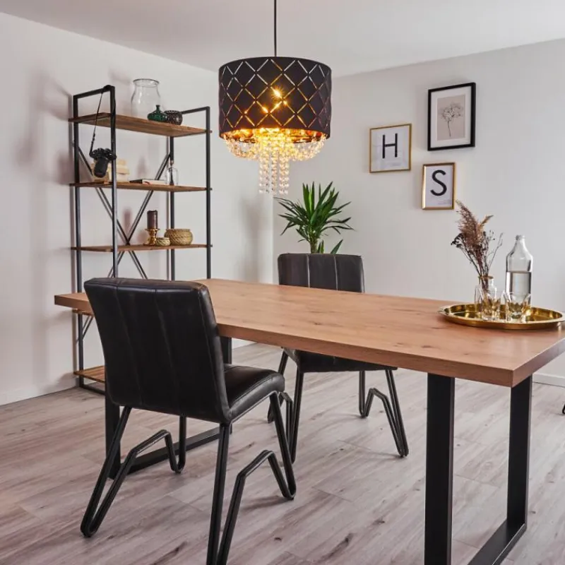 Lampes En Tissu-hofstein Suspension Meldal Noir, 1 lumière