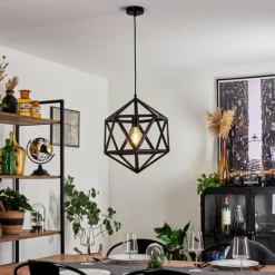 Style Boho-Chic-hofstein Suspension Melide Noir, 1 lumière