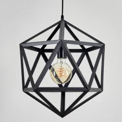 Style Boho-Chic-hofstein Suspension Melide Noir, 1 lumière